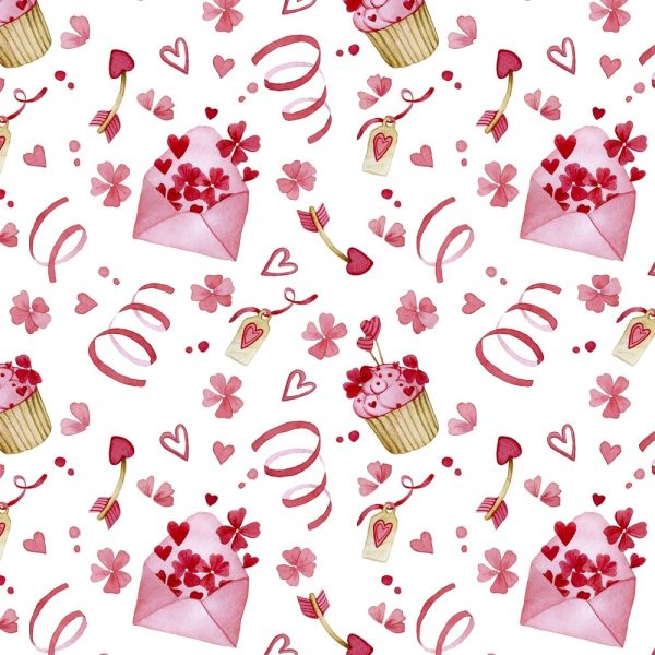 Valentine Flowers & Sweets Fabric Supply