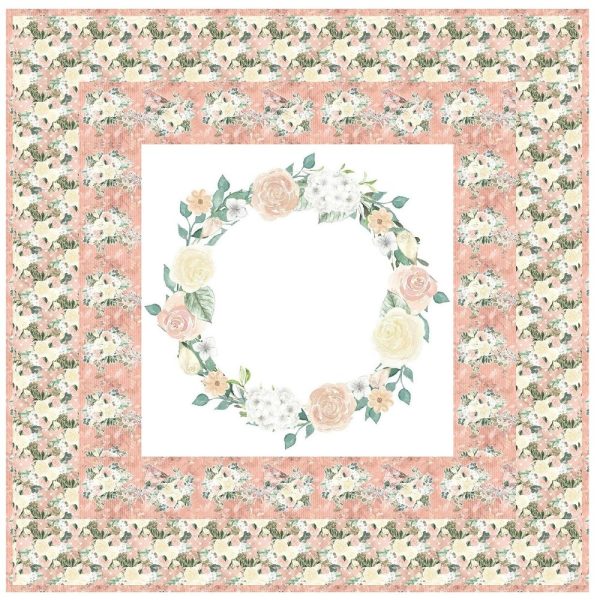 Watercolor Roses Wreath Wall Hanging 42  x 42  Online