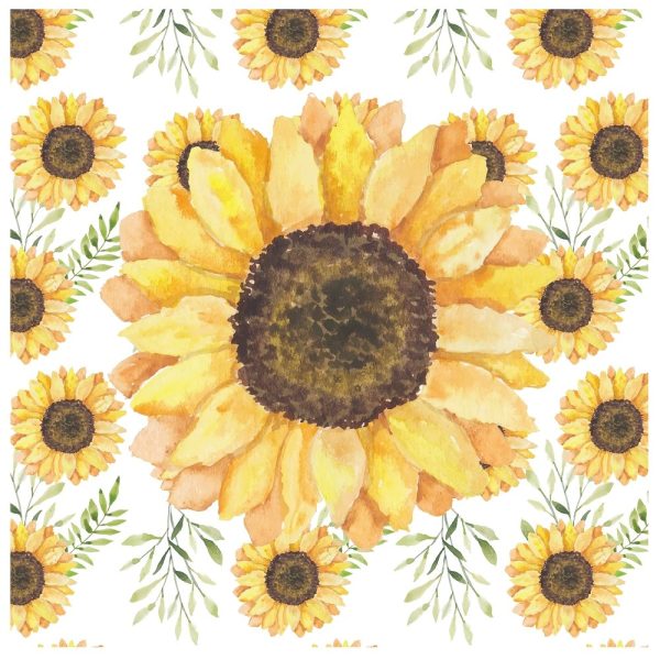 Watercolor Sunflower Allover Pillow Panels Online - Image 2