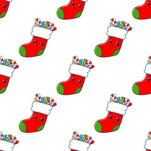 Cartoon Christmas Stockings Fabric Online now