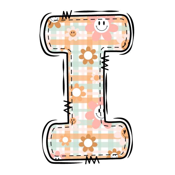 Groovy Doodle Letter   I   Fabric Panel Fashion