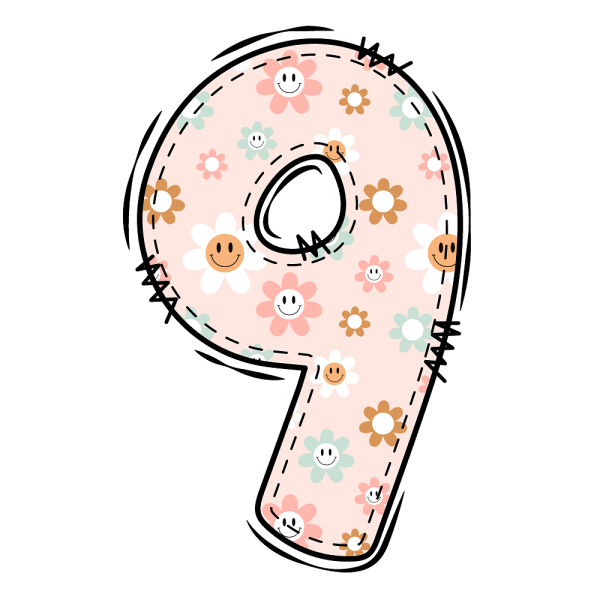 Groovy Doodle Smiley Flowers   9   Fabric Panel For Sale