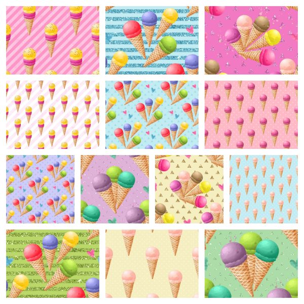 For The Love of Ice Cream Fabric Bundle - 1 2 Yard Bundle For Sale