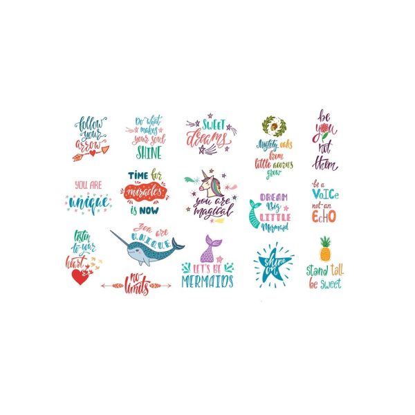Inspirational Magical Theme Quotes Fabric Panel - White Supply