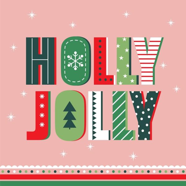 Holly Jolly Christmas Fabric Panel Hot on Sale