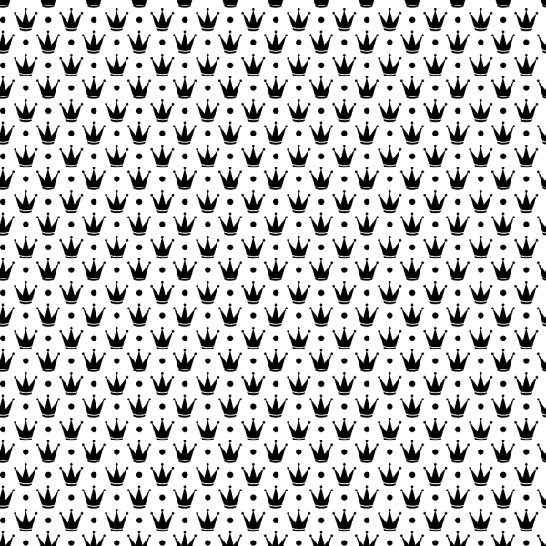 Monochrome Crowns Fabric Online now