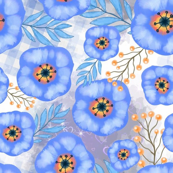 Watercolor Mixed Floral Collage #7 Fabric Online Hot Sale