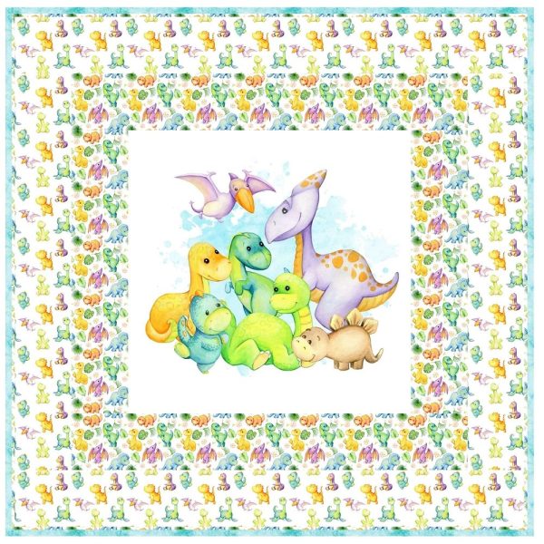 Cute Dino Family Portrait Wall Hanging 42  x 42  Hot on Sale