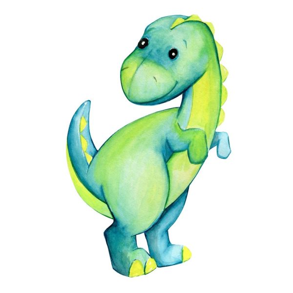 Watercolor Tyrannosaurus Fabric Panel Sale
