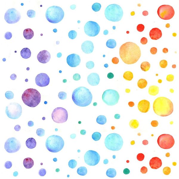 Watercolor Rainbow Circles Fabric Supply