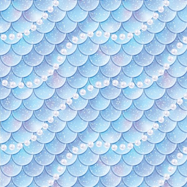 Mermaid Tail & Pearls Fabric - Blue Purple Supply