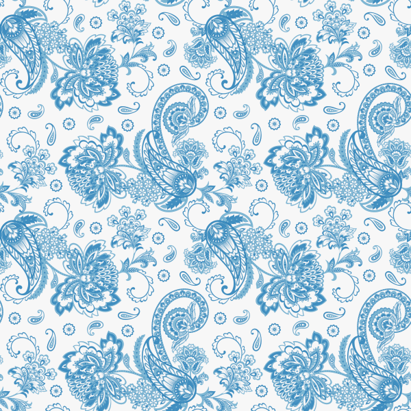 Elegant Paisleys Fabric - Royal Blue For Discount
