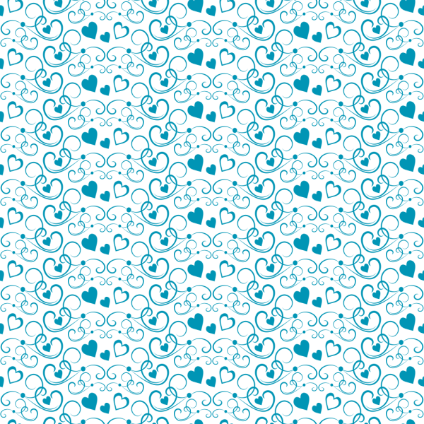 Hearts Fabric - Cerulean Blue Supply