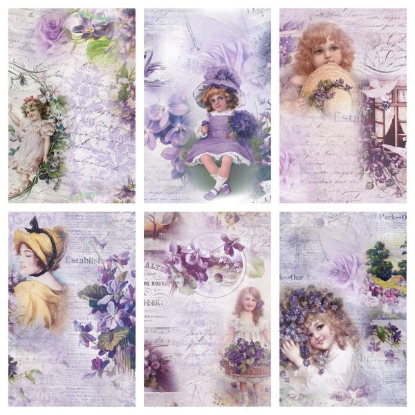 Vintage Violets Fat Quarter Bundle - 6 Pieces Online Sale
