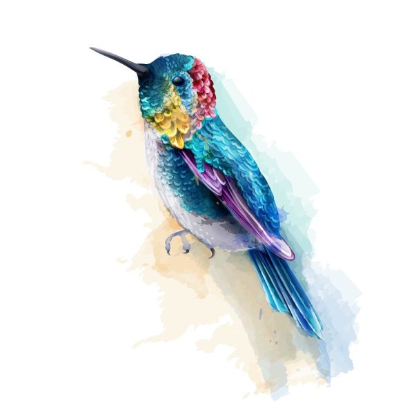 Vibrant Hummingbird Fabric Panel - Blue Discount