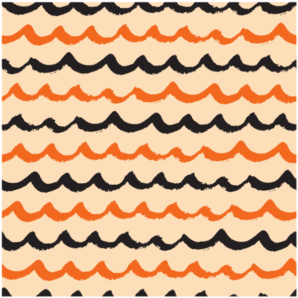 Vintage Halloween Waves Fabric - Tan Fashion
