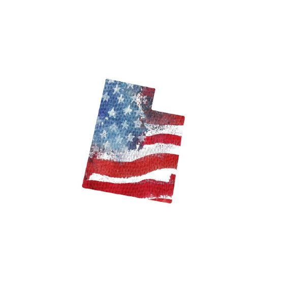 Watercolor Textured Flag Fabric Panel - Utah Online Hot Sale