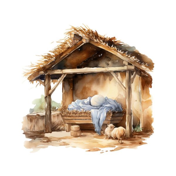The Birth of Jesus Manger #1 Fabric Panel For Cheap