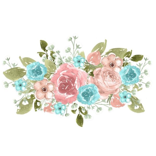 Watercolor Lavish Bouquet Fabric Panel - Variation 1 Online