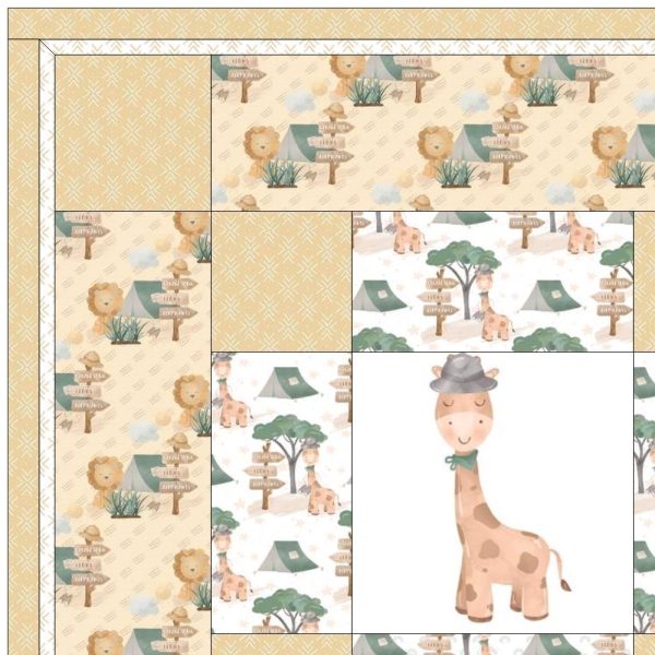 Watercolor Safari Adventure Quilt Kit - 50  x 61 1 2  on Sale - Image 3