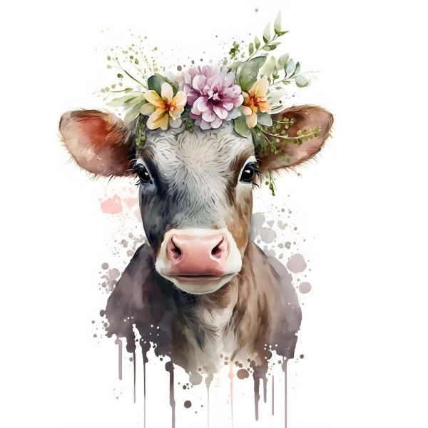 Nursery Baby Cow Fabric Panel Discount