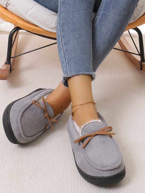 Hazel Blues® |  Bow Round Toe Flat Slip-Ons Hot on Sale
